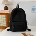 Zaino nero per ragazze adolescenti borsa scolastica grande capacità zainetto casual giornaliero - senza ciondolo / Taglia L / Nero