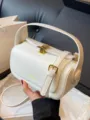 White pillow handbag women stylish niche design shoulder bag daily commuter bag new fashion - Solid White