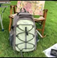 Forest style color-blocking casual backpack for hiking, travel, and daily outdoor use. - L / Grey Green