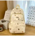 Niedlicher kleiner Canvas Rucksack für Teenager Mädchen gelbe Cartoon Druck Schultasche - Ohne Anhänger / L / Gelb