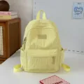 Zaino casual monocolore di grande capacità leggero per ragazze scuola viaggio moda elegante - senza ciondolo / Taglia S / Giallo
