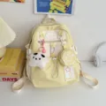 Zaino giallo carino in stile giapponese con ciondolo a stella e piccola borsa per donne. - Piccolo Con Ciondolo / Giallo