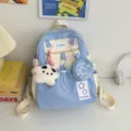 Zaino Blu Carino con Stella Stile Giapponese Borsa Scolastica con Pendente in Peluche e Portamonet - Piccolo Con Ciondolo / Blu