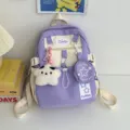 Zaino viola casuale in tela carino con ciondolo a stella per ragazze e donne. - Piccolo Con Ciondolo / Viola