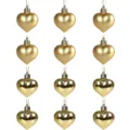 Gouden Hart Kerstbal Matte en Gl Hangers Kerstboom Decoratie Ornamenten 12 Stuk - 5 cm / 12 st. / Goud / 12 st.