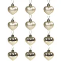 5cm Hartvormige Kerstballen 12st Glanzend Mat Goud Hangen Boom Decoratie Hangers - 5 cm / 12 st. / Champagnegoud / 12 st.