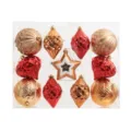 Set 12 palline di Natale da appendere, decorazioni sagomate per albero di festa. - modello 3