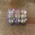 Transparante kunststof kerstballen met gouden glitter, 12-delige set voor boomdecoratie. - 6 cm, set van 12 / Goud
