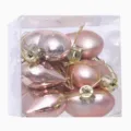 Ensemble de variante de decorations de Noel en coeur rose, boule suspendue brillante et mate 5cm. - 5 cm / 12 pcs / Or rose