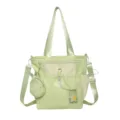 Hellgrüner multifunktionaler Canvas Rucksack modischer Student Freizeit Tagesrucksack - Schultasche (Ohne Anhänger) / Grün