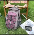 Contrast color outdoor travel backpack stylish student hiking casual daypack casual bag - S / Grey Purple