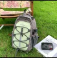 Forest style color block backpack lightweight outdoor travel rucksack in green and grey color. - S / Grey Green