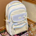Süßer kontrastfarbener Schulrucksack für Damen, süßer College-Stil lässiger Freizeitrucksack. - Rucksack / Gelber Rucksack (Kein Anhänger/Abzeichen)