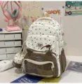 Japanischer Stil süßer Ita Rucksack große Kapazität Schulranzen mit Sichtfenster Katzenohren - Nur Rucksack (Ohne Anhänger) / Khaki