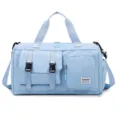 Borsone Sportivo Azzurro, Grande Borsa da Viaggio in Nylon per Fitness, Nuoto e Allenamento. - Blu cielo - più venduto