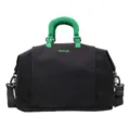 Sac de voyage noir avec poignees vertes grande capacite sac week-end pour courts sejours cabine. - Noir