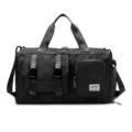 Borsa da palestra nera borsone da viaggio impermeabile in nylon weekender per uomo donna - Nero versatile - più venduto