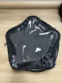 Black star-shaped ita bag with clear window, sweet cool style PU leather mini crossbody backpack. - Without Badges / Black