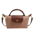 Kleine Nylon Umhaengetasche schicke Damen Handtasche modische Freizeittasche Alltag - Lotusrosa