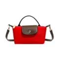 Rote Nylon Mini Henkeltasche Umhaengetasche Freizeittasche Damen Schultertasche. - Neujahrsrot