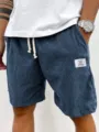 Men casual corduroy shorts summer streetwear drawstring pockets comfortable fashion apparel - S / Bottoms / Army Green