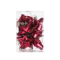 Red electroplated star Christmas hanging ornaments set in transparent box for holiday decor. - Burgundy