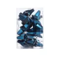 Dark blue electroplated star Christmas tree ornaments set, elegant holiday hanging decor. - Navy Blue