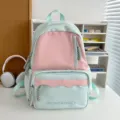 Süßer japanischer Studentenrucksack mit großer Kapazität, mintgrünem und rosafarbenem Design. - Große Größe (Ohne Anhänger) / Grün