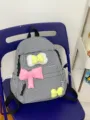 Süßer karierter Rucksack mit schönen niedlichen bunten Schleifen für Schule Alltag - S / Schwarz