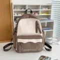 Japanischer Stil große Kapazität süßer Schulrucksack für Frauen, ästhetische Alltagstasche. - Kleine Größe (Ohne Anhänger) / Braun