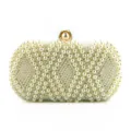 Handgemachte Perlen Abendtasche elegante Diamant Perlen Handtasche für Hochzeitsfeier Damen. - 20x11x7cm / Aprikose
