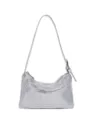 Silberne metallic Netz Schultertasche für Damen, stilvolle Party Handtasche mit Riemen. - Silber
