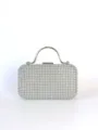 Glänzende Strass Abendtasche Detailansicht, elegante Handtasche für Partys und feierliche Anlässe. - Silber
