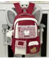 Koreanischer Stil College süßer Rucksack süß Dopamin Schüler Schultasche leicht Rucksack - Mit Abzeichen und Anhänger / Rot
