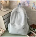 Japanischer Stil süße Schleife hellblauer Rucksack für Schüler tägliche Freizeit leichte Tasche - Groß Blau (Ohne Anhänger)