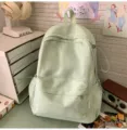 Leichter süßer japanischer mintgrüner Schulrucksack mit süßer Schleifenstickerei für Teens. - Groß Grün (Ohne Anhänger)