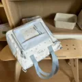 Hellblaue Sternen Pain Bag, multifunktionale Segeltuch Schultertasche Schultasche für Schüler. - Schwarze Tragetasche (Ohne Anhänger)