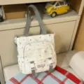 Weißer Canvas Multifunktions Rucksack stilvolles Sternenmuster lässige Umhängetasche - Einzelne Tragetasche / Tragetasche Grau (Ohne Anhänger Sterne)