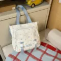 Weißer Canvas Umhängetasche Rucksack mit bunten Sternen, transparenter Vordertasche blau. - Einzelne Tragetasche / Tragetasche Blau (Ohne Anhänger Sterne)