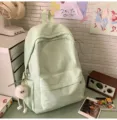 Süßer hellgrüner Rucksack mit Schleifen-Bestickung, niedliche Freizeitschule Tasche Teens. - Groß Grün mit Anhänger