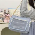 Japanischer süßer Ita Bag College-Stil transparente Fenster Umhängetasche Alltag - Ohne Anhänger / Blau