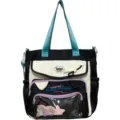 Kontrastfarbene Schultasche im süßen Stil Ita-Tasche für Mädchen, stylisches Rucksack-Set. - Studientasche / Schwarz (Kein Anhänger/Abzeichen)