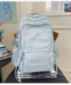 Leichter einfarbiger Studenten Rucksack Freizeit stylischer Alltag Pendeln Schultasche blau - Blau (Ohne Anhänger)