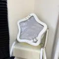 White star ita bag, cute sweet cool style transparent window crossbody bag for daily wear. - Without Badges / White