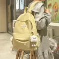 Gelber lässiger Studentenrucksack, große Kapazität niedlicher Stil für die Schule Variante. - L / Nur Tasche (Kein Anhänger) / Gelb
