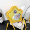Yellow star ita bag cute ACG cross-body bag with badge window, sweet and cool style. - With Badges / Yellow