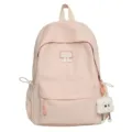 Rosa lässiger Schüler Rucksack große Kapazität süßer Stil Schultasche mit Anhänger für Mädchen - S / Nur Tasche (Kein Anhänger) / Rosa