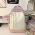 Süßer Farbblock Mini-Rucksack für Damen, vielseitige Freizeittasche und praktischer Reiserucksack. - Groß Lila (Ohne Anhänger)