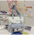 Japanischer süßer klarer Fenster Ita Bag süße Stern Umhängetasche mit Plüschtieren - Tragetasche mit Hasen- und Hundeanhängern / Blau