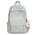 Hellblauer Freizeitschulrucksack mit grossem Fassungsvermoegen und niedlichem Plueschanhaenger. - S / Nur Tasche (Kein Anhänger) / Blau